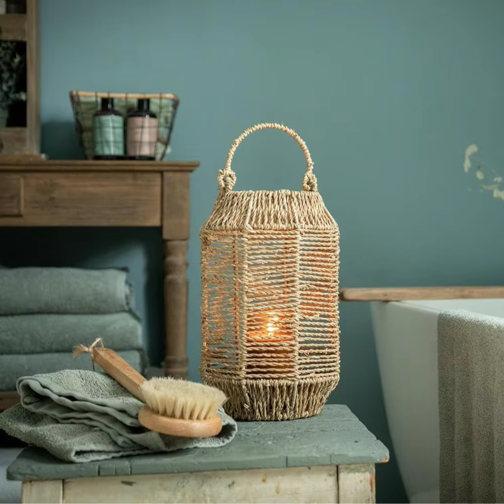 Stylish seagrass lantern to hang or stand indoors and outdoors, Craft Lamps, Home Decor, Eco Friendly Home Decor, Wholesale. 4