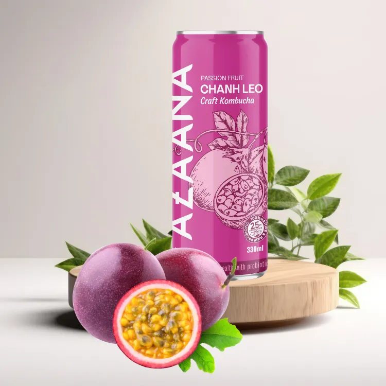 Sweet and Sour Passion Fruit Kombucha Freshly Ready to Ship with Fragrant Notes Fruit & Vegetable Juice 3