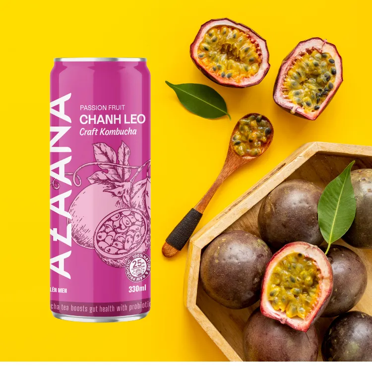 Sweet and Sour Passion Fruit Kombucha Freshly Ready to Ship with Fragrant Notes Fruit & Vegetable Juice Healthy Drinks 3