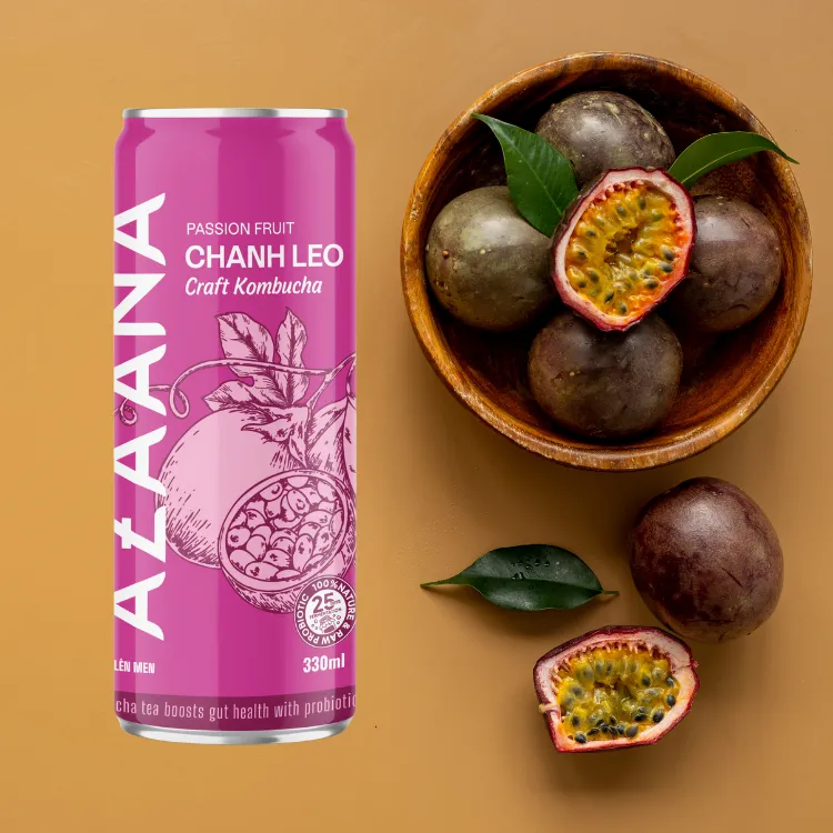 Sweet and Sour Passion Fruit Kombucha Freshly Ready to Ship with Fragrant Notes Fruit & Vegetable Juice Healthy Drinks 4