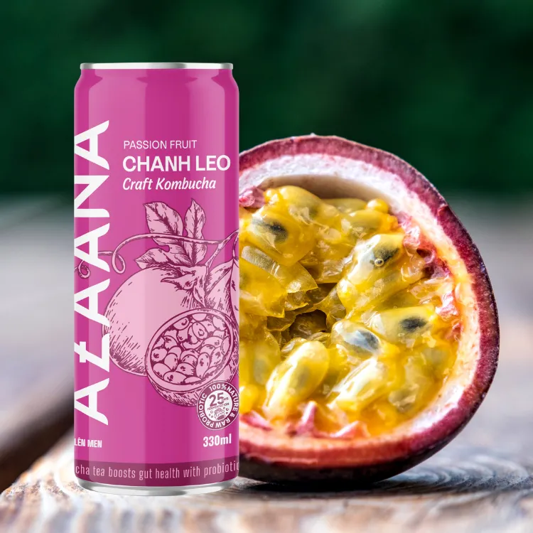 Sweet and Sour Passion Fruit Kombucha Freshly Ready to Ship with Fragrant Notes Fruit & Vegetable Juice Healthy Drinks 6