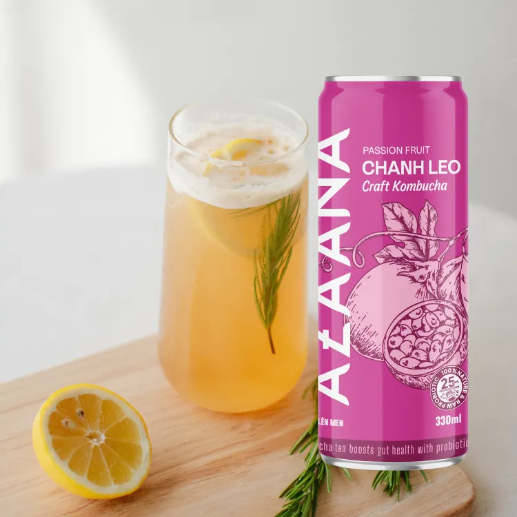 Sweet and Sour Passion Fruit Kombucha Freshly Ready to Ship with Fragrant Notes Fruit & Vegetable Juice Healthy Drinks 5