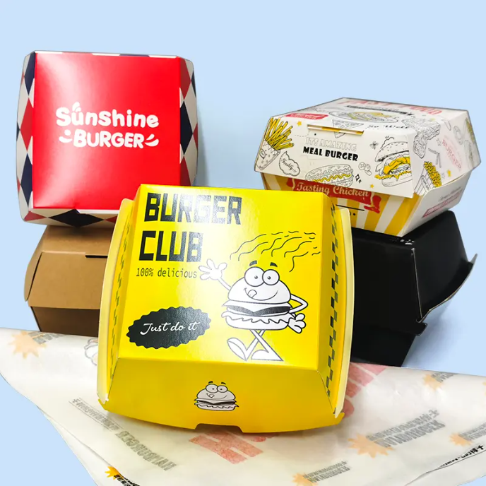 TRUNG PHAT Custom Take Away Shawarma Sandwich Burger Fried Chicken Packaging Kraft Paper Lunch Box for Food OEM ODM 2
