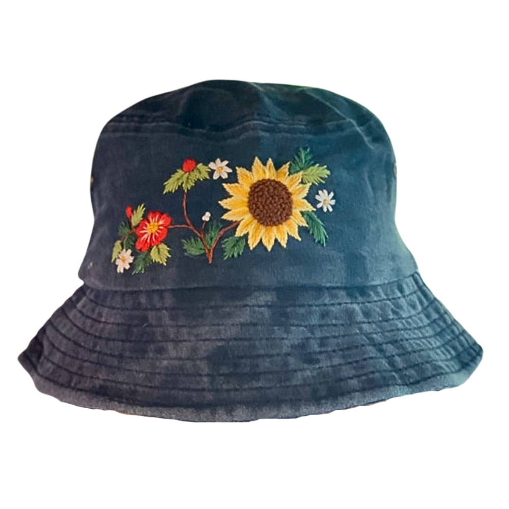 Vintage Floral Embroidered Bucket Hat for Men Winter Corduroy Cap with Wide Brim Top Choice Custom Logo OEM ODM Made in Vietnam 1