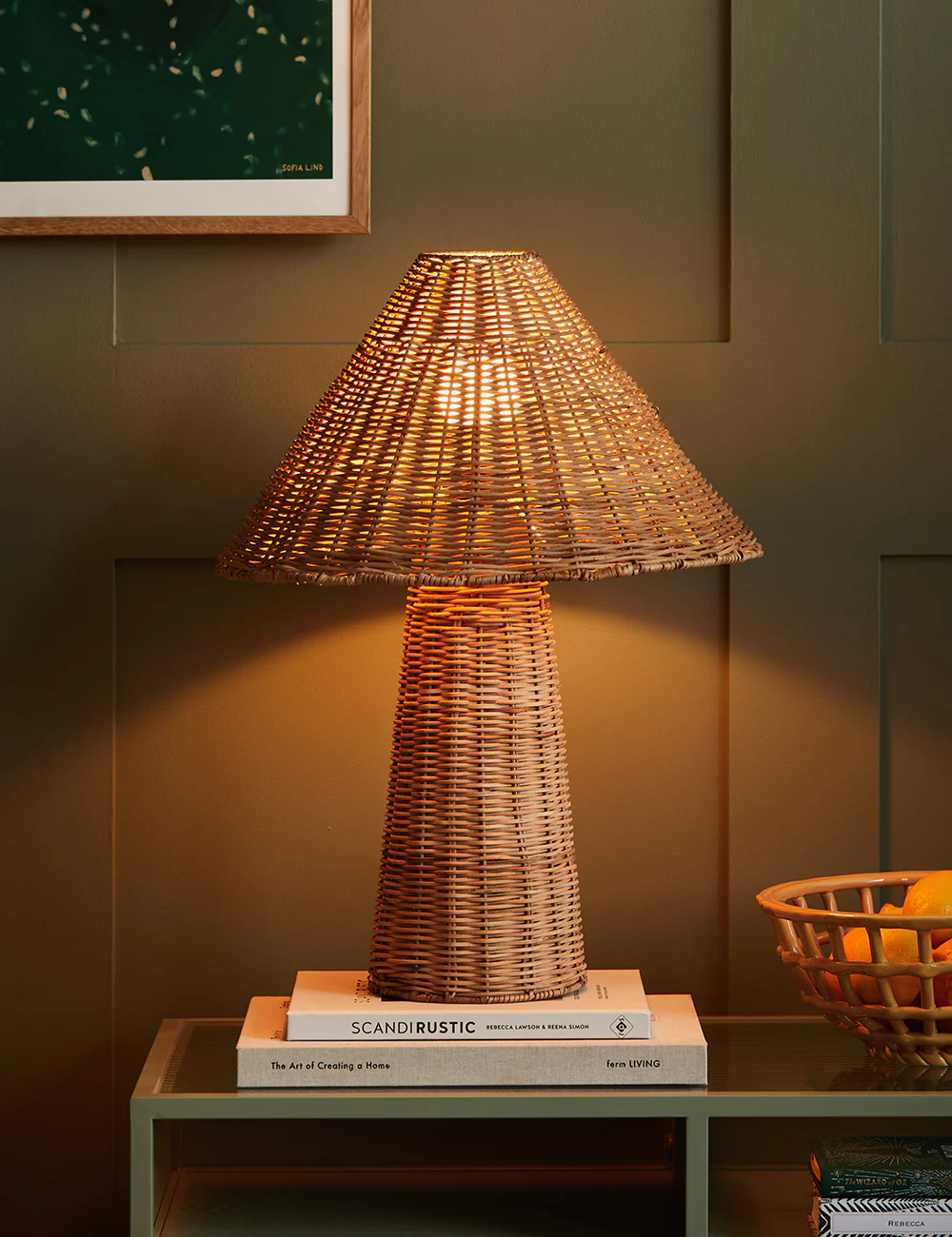 Warm rattan night light for relaxing space, Lamps made from handmade materials, home decoration accessories, wholesale. 4