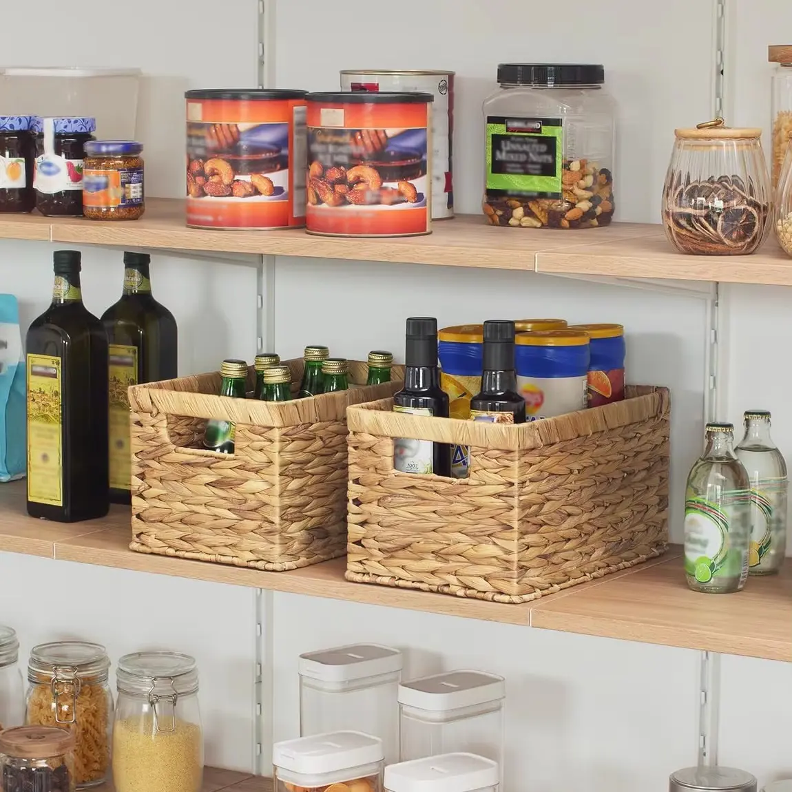 Water hyacinth basket set, Storage basket, home organization accessory highly aesthetic, wholesale available. 4