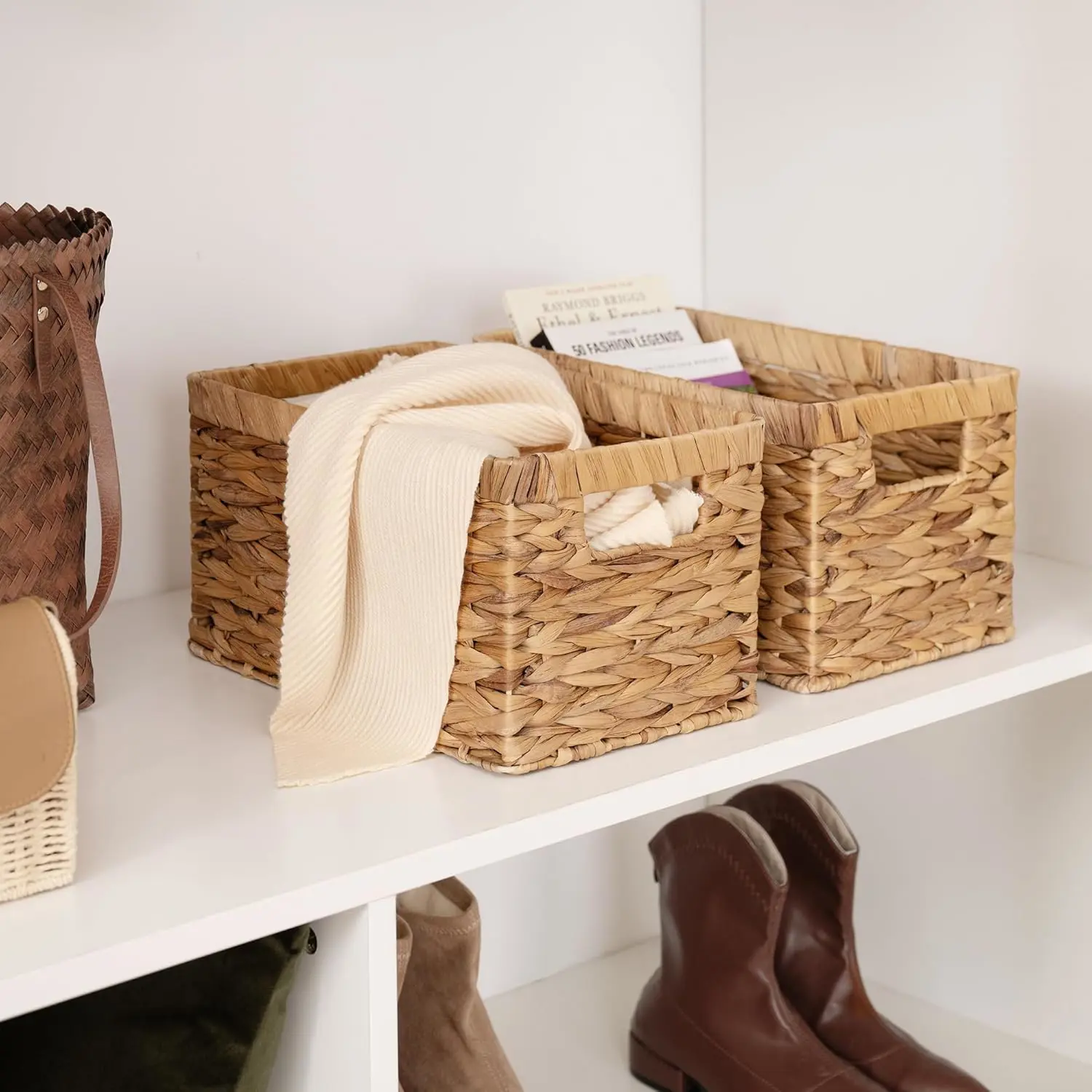 Water hyacinth basket set, Storage basket, home organization accessory highly aesthetic, wholesale available. 6
