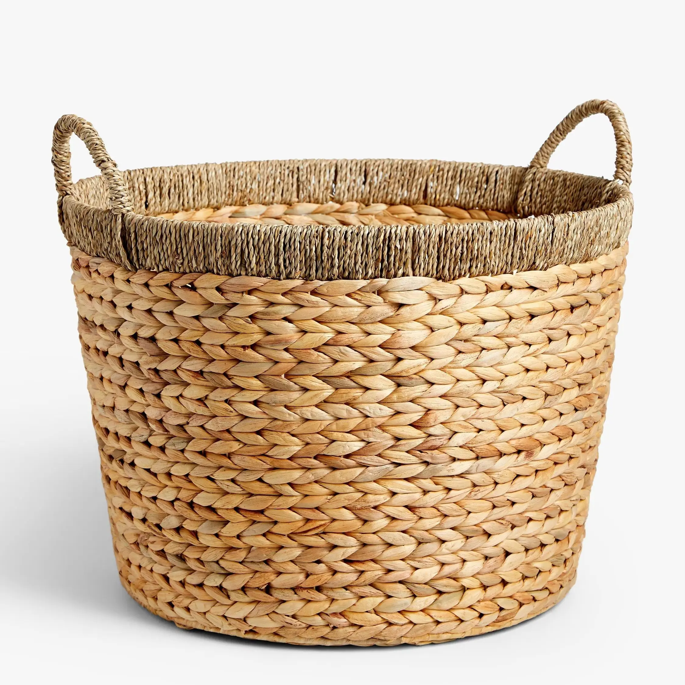 Water hyacinth basket with handle, home organization accessory highly aesthetic, wholesale available. 1