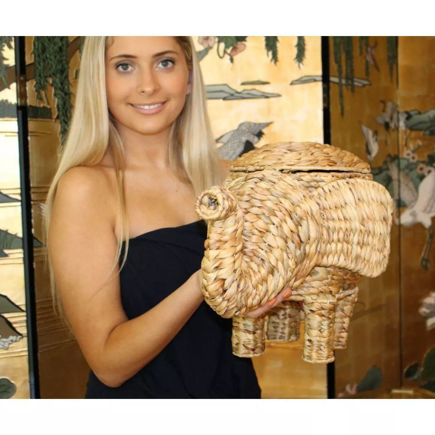 Water Hyacinth Elephant Basket Home accessories Natural materials that are safe for health and aesthetically pleasing, wholesale 4