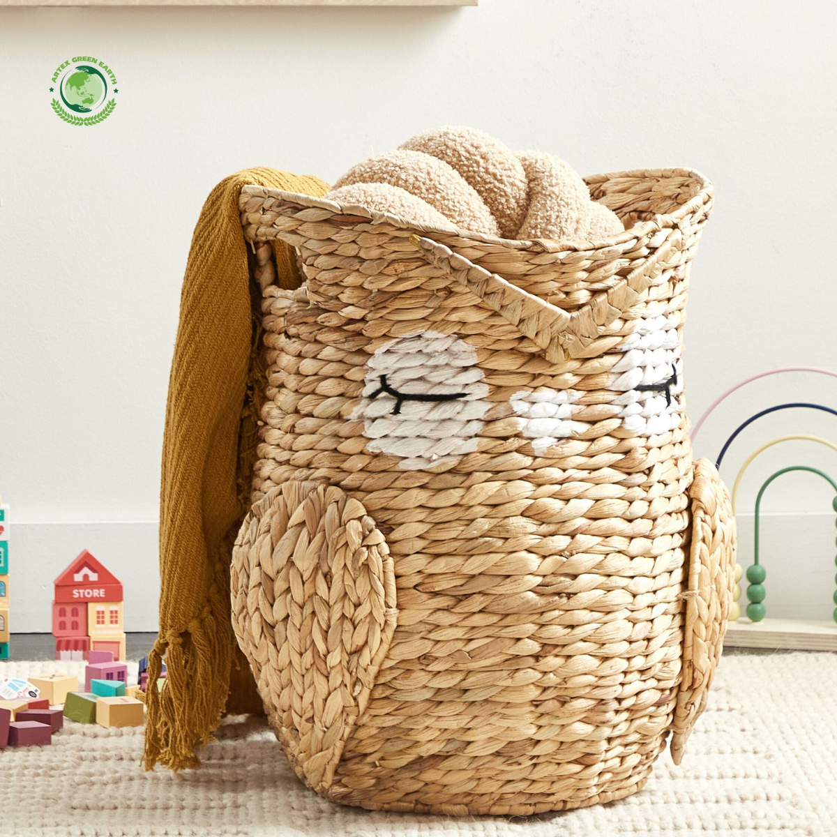 Water Hyacinth Owl Basket Light Natural materials that are safe for health and aesthetically pleasing, wholesale. 6