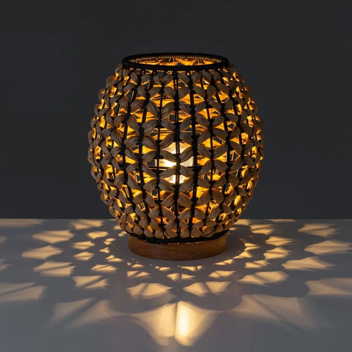 Water hyacinth table lamp, Lamps made from handmade materials, home decoration accessories, wholesale. 4