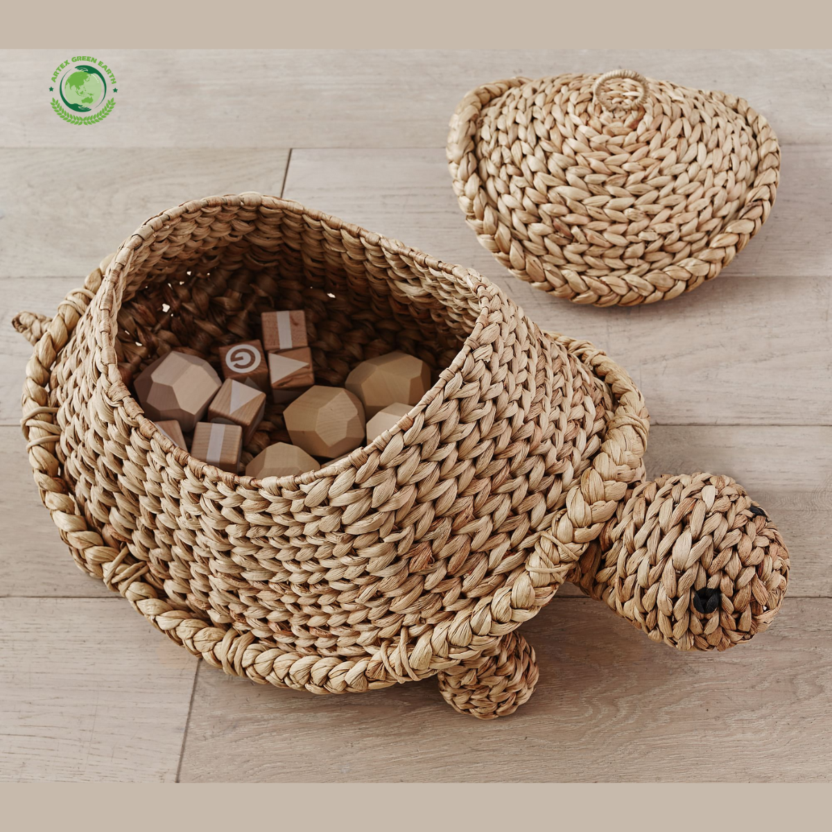Water hyacinth Turtle Basket, Home accessories Natural materials that are safe for health and aesthetically pleasing, wholesale. 1