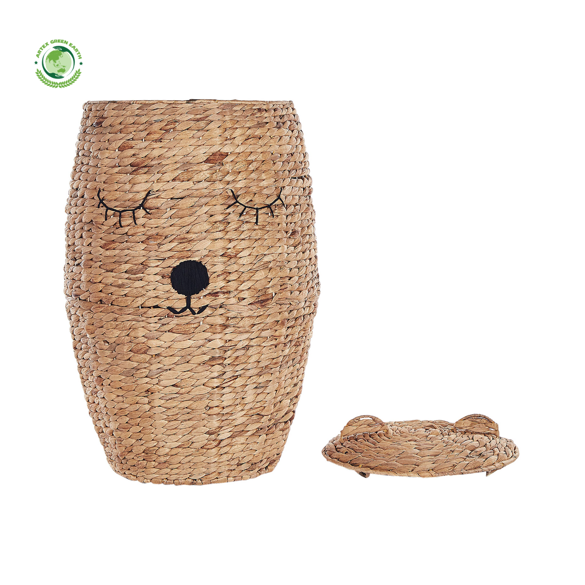 Water Hyacinth Wicker Bear Basket, Home accessories Natural materials that are safe for health and aesthetically pleasing 2