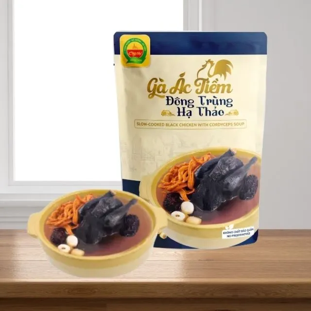Wholesale 24ps 350g Slow-cooked Black Chicken with Cordyceps nutritious soup ready to eat mre ISO HACCP OEM healthy food Vietnam 7