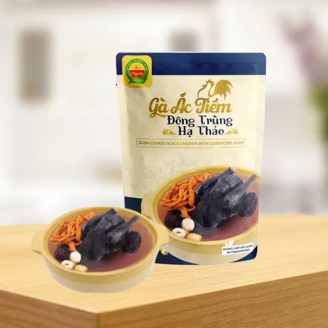 Wholesale 24ps 350g Slow-cooked Black Chicken with Cordyceps nutritious soup ready to eat mre ISO HACCP OEM healthy food Vietnam 5