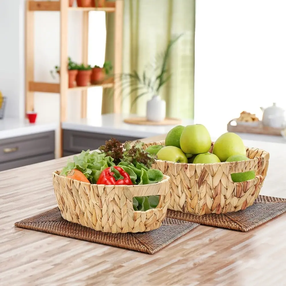 Wholesale Customizable Eco-Friendly Water Hyacinth Baskets Durable Indoor Outdoor Storage Solution Handwoven Design from Vietnam 6