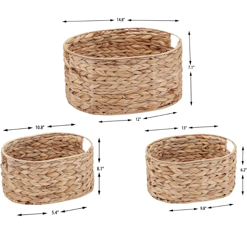 Wholesale Customizable Eco-Friendly Water Hyacinth Baskets Durable Indoor Outdoor Storage Solution Handwoven Design from Vietnam 4