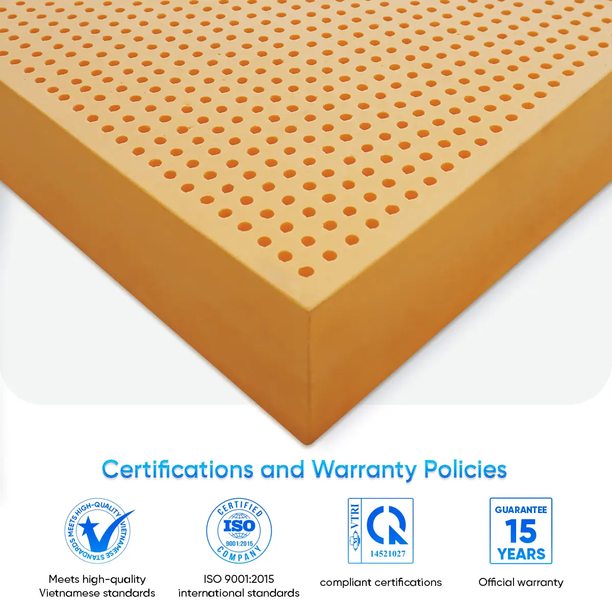 Wholesale King Size Natural Latex Mattress with Removable Cover Memory Foam Fabric Material Made Vietnam Baby Bedroom Furniture 2
