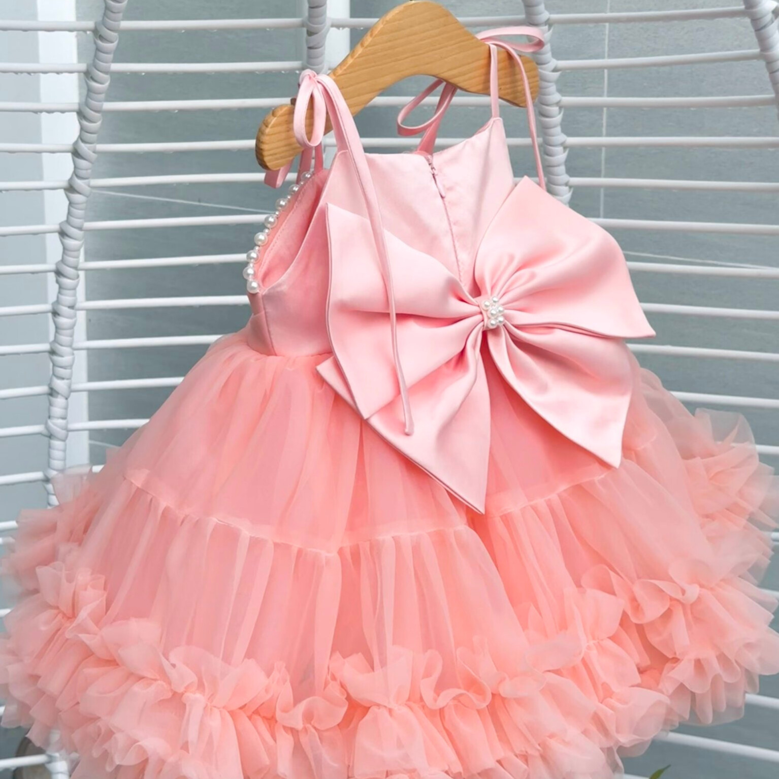 Wholesale Various Color Short Sleeve Princess Dresses for Girls 2-12 Many Floating Layers OEM ODM Manufacturing from Vietnam 4