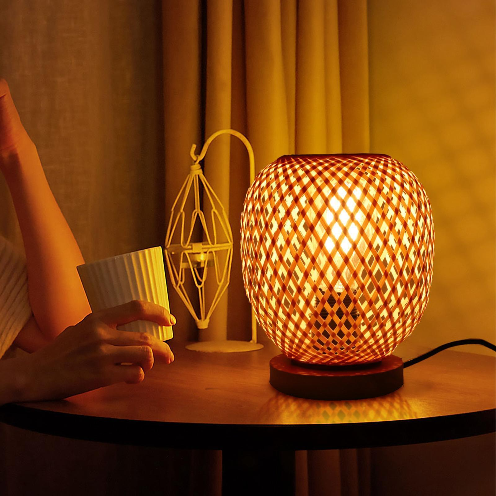 Wicker Table Lamps Rustic Night Light, Lamps made from handmade materials, home decoration accessories, wholesale. 3
