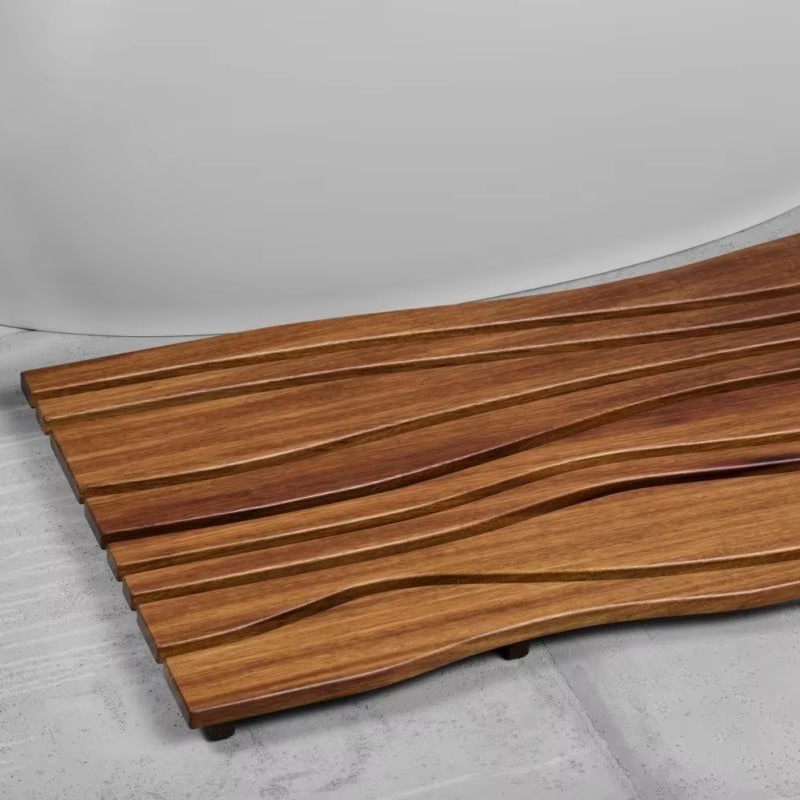 Wood Bath Shower Floor Mat, customizable size on request durable aesthetically pleasing and environmentally friendly. 1