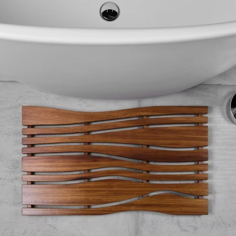 Wood Bath Shower Floor Mat, customizable size on request durable aesthetically pleasing and environmentally friendly. 2