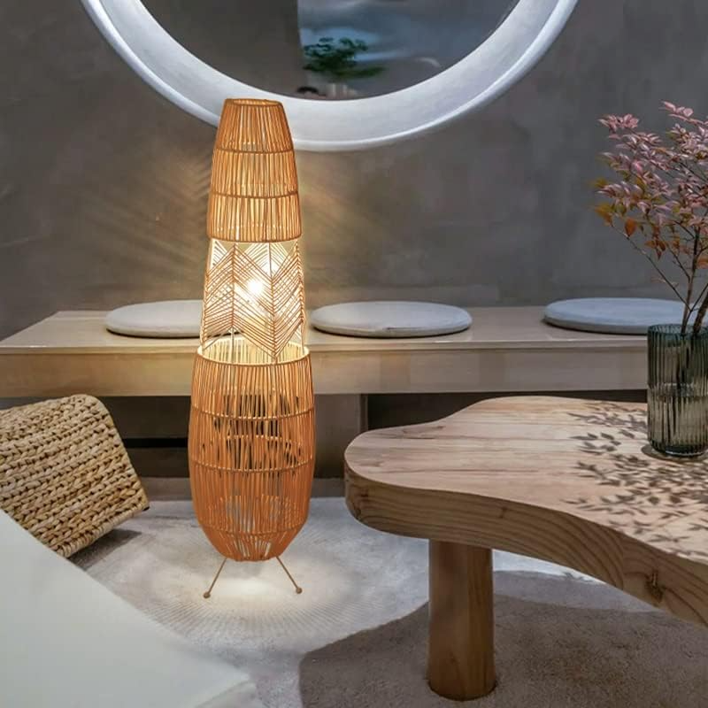 Woven Rattan Floor Lamps made from handmade materials, home decoration accessories, wholesale. 5