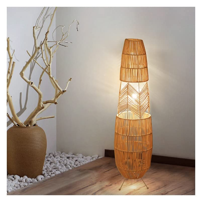 Woven Rattan Floor Lamps made from handmade materials, home decoration accessories, wholesale. 3