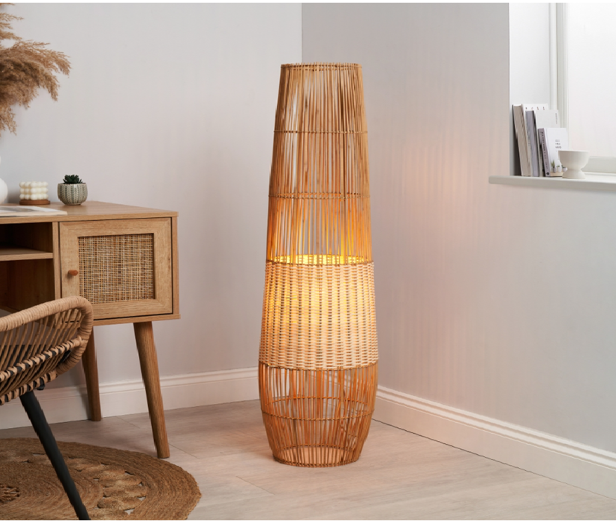 Woven Rattan Floor Lamps made from handmade materials, home decoration accessories, wholesale. 4