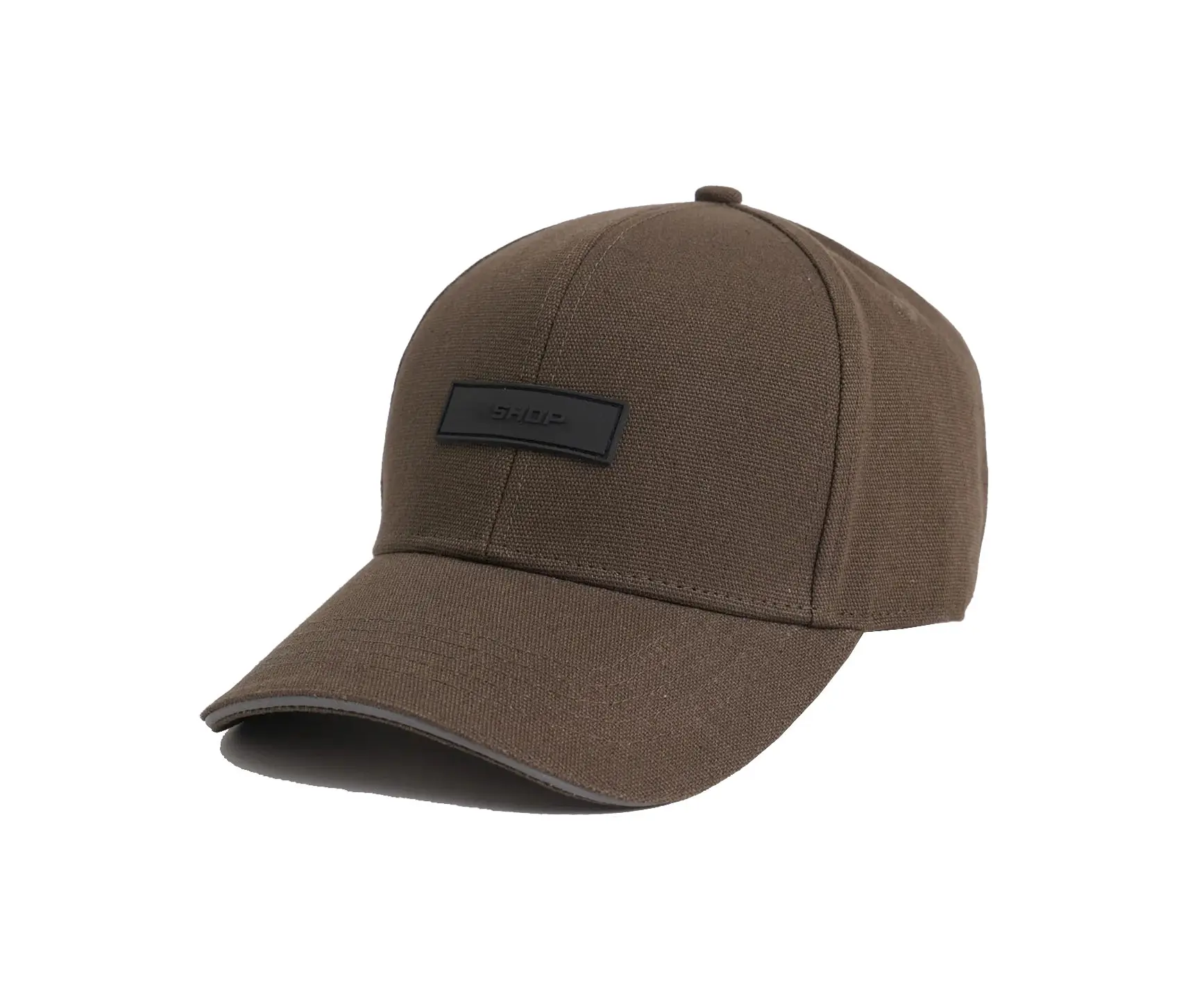 Rubber Logo High Quality 6 Panels Baseball Cap Canvas Material Sports Cap Outdoor Fishing Comfortable Headwear Baseball Cap 4