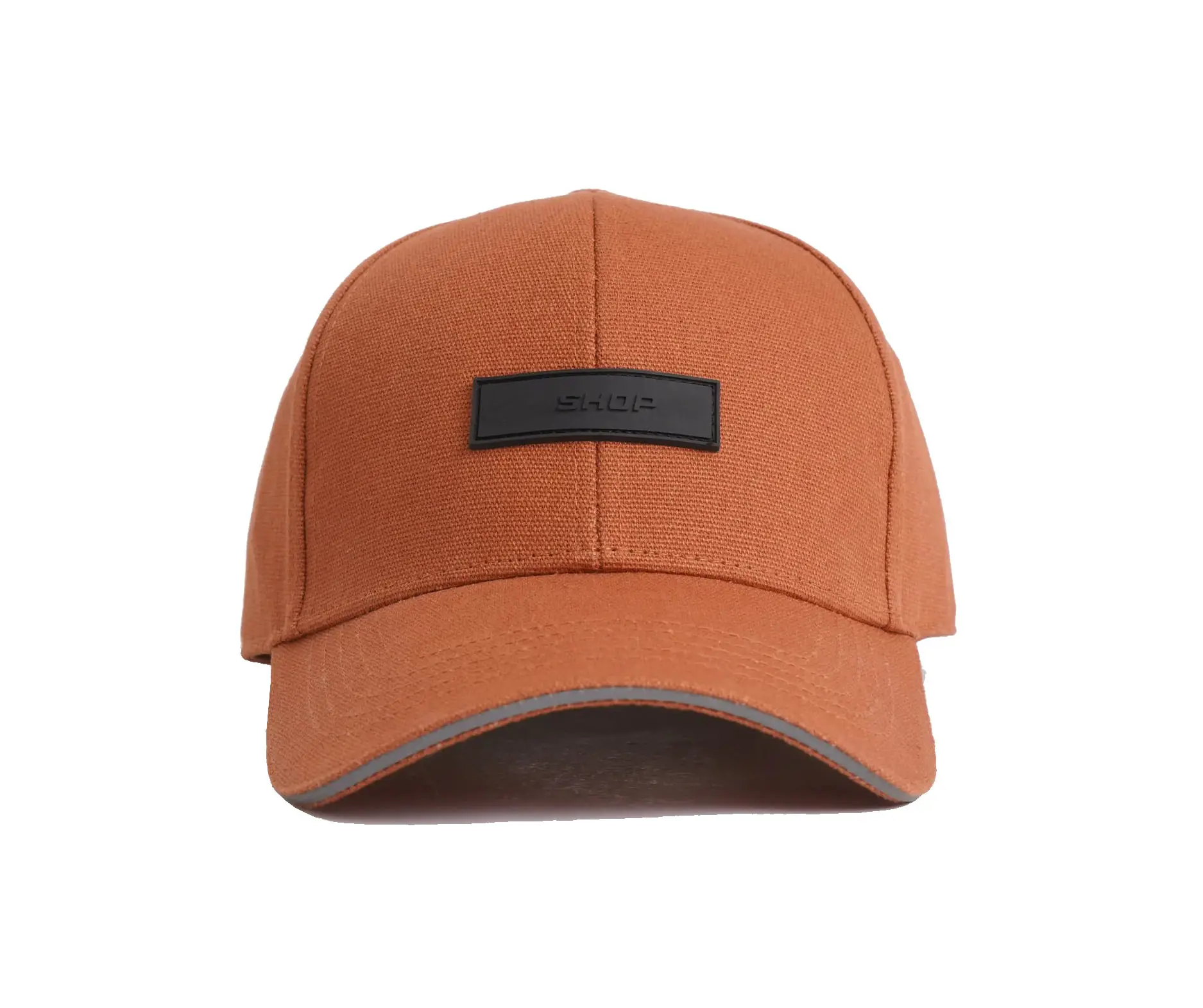 Rubber Logo High Quality 6 Panels Baseball Cap Canvas Material Sports Cap Outdoor Fishing Comfortable Headwear Baseball Cap 1