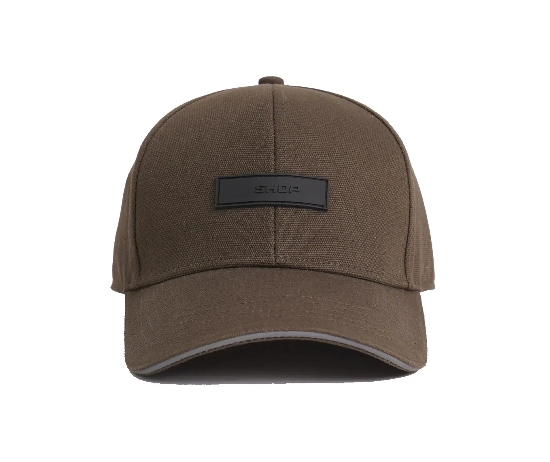 Rubber Logo High Quality 6 Panels Baseball Cap Canvas Material Sports Cap Outdoor Fishing Comfortable Headwear Baseball Cap 2