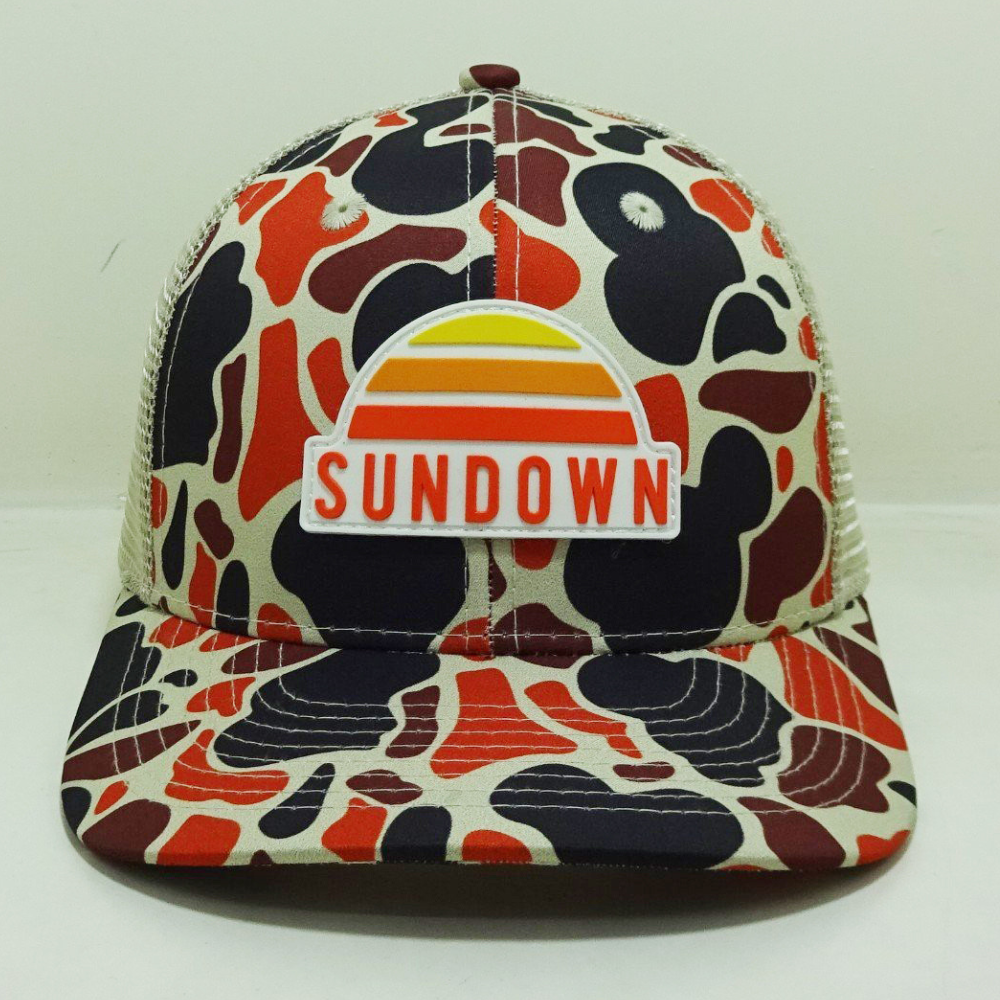 Rubber/Silicone Logo Patches Trucker Hats Camouflage 6 Panel Printed Inner Tapes Slightly Curved Brim For Fishing Hunting Unisex 2