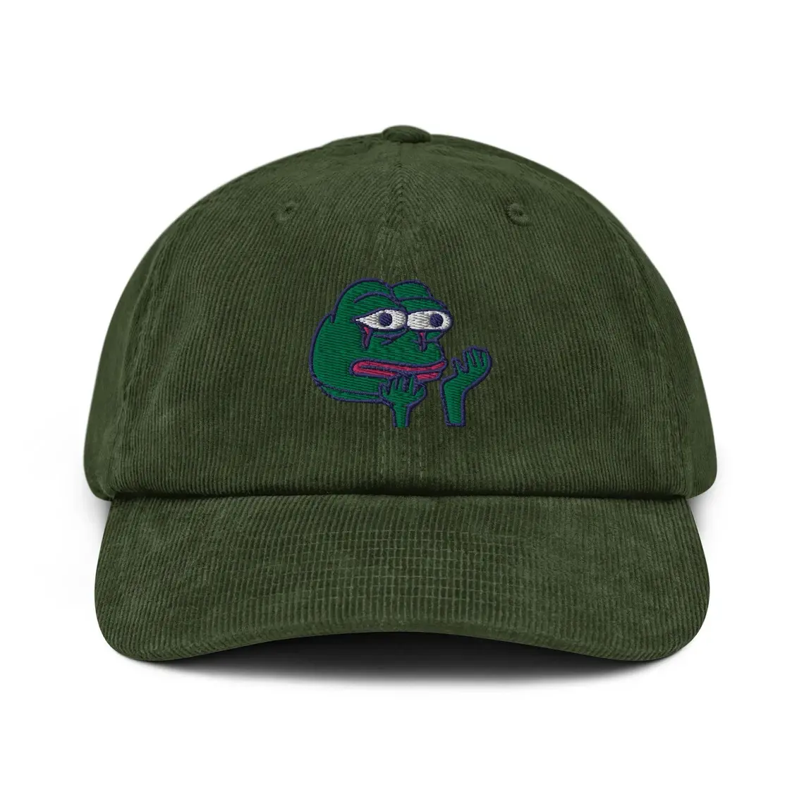 Sad Frog Pepe Frog in Various Colours 6-Panel High Quality Low Profile Velvet Fabric Baseball Cap From Vietnam Supplier 4