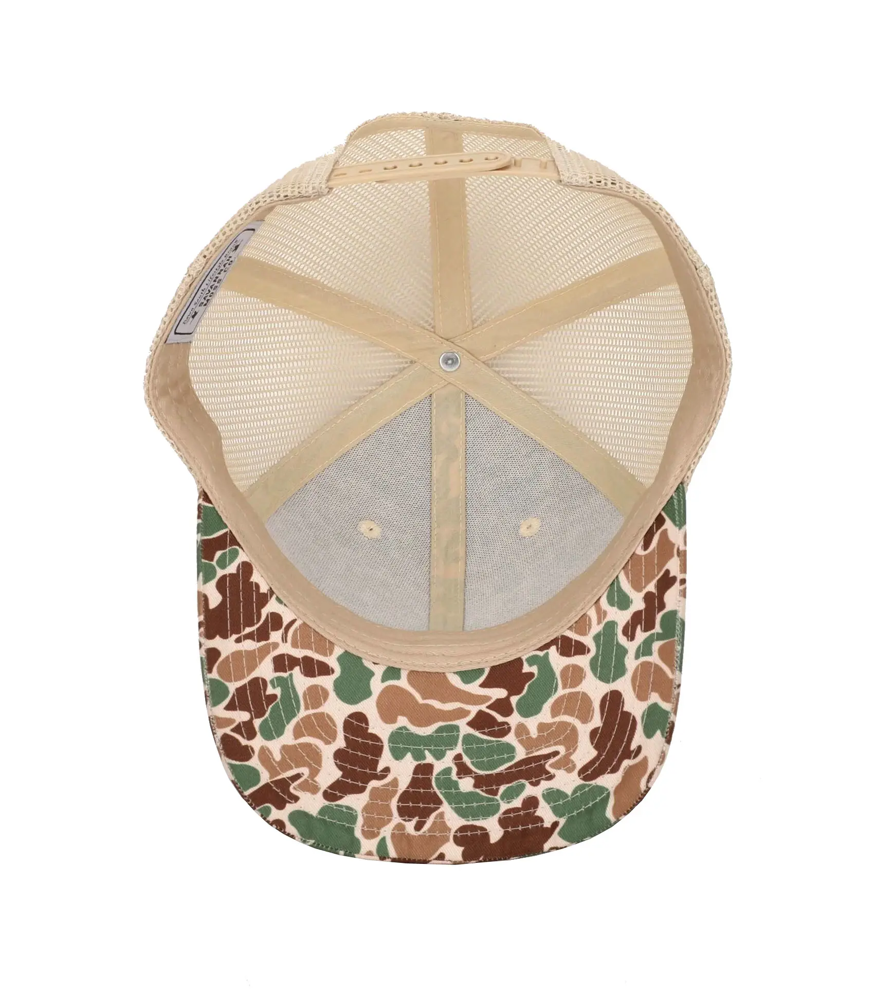 Sand-Camo Sports Cap Custom Logo Wholesale Products Trucker Hat 6-Panel Curved Brim High Quality Promotional Hat Trucker Hat 5