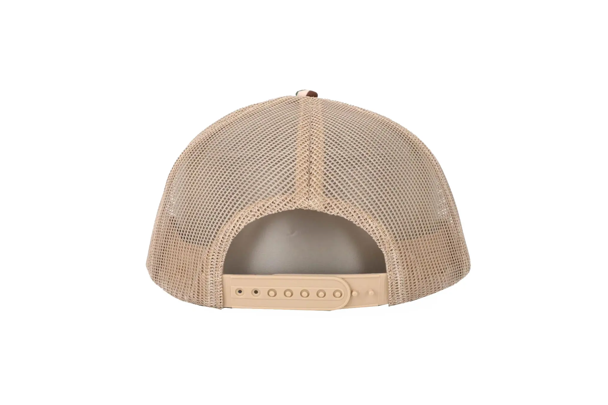 Sandy Tan/ Camo 7 Panels Custom Logo Wholesale Products Trucker Hat High Quality Sports Cap Dad Hat Adjustable Size Trucker Hat 6