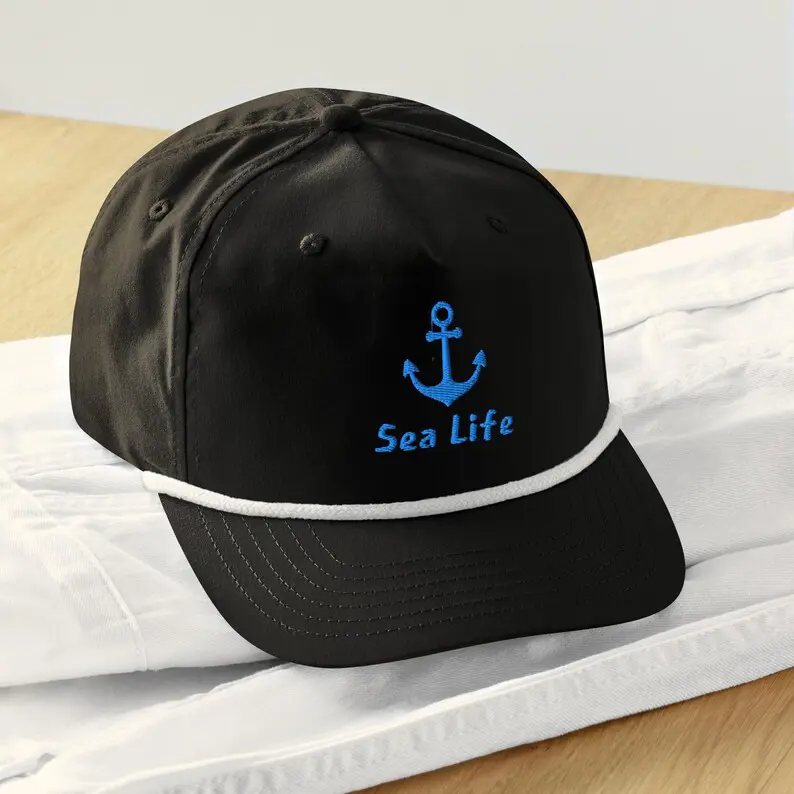 Sea Life Embroidered Snapback Hat Custom Vietnam Made Pre Curved Caps With Rope Gorras For Men Women Casual Outdoor Promotion L1 5