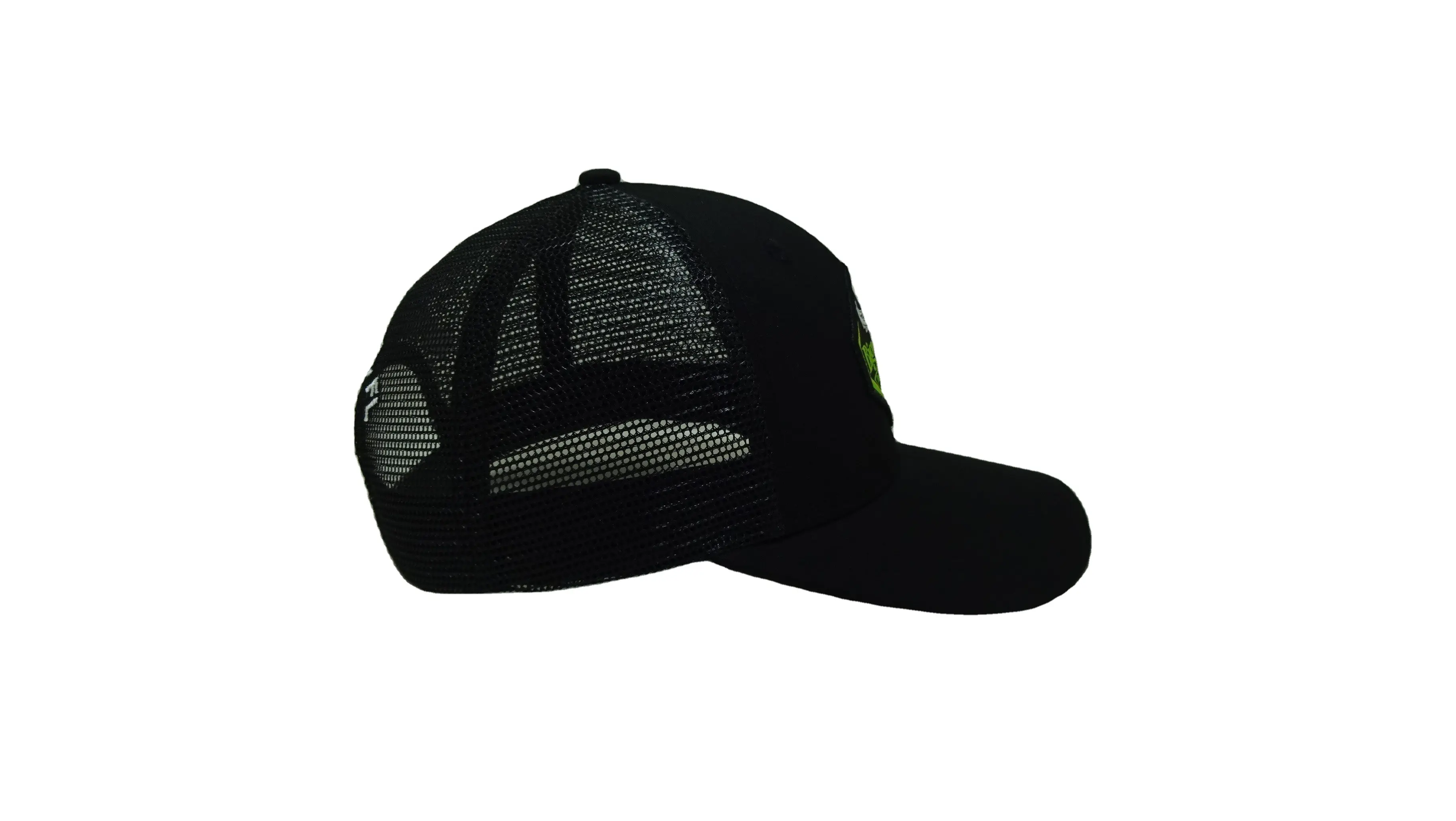 Slight Curvel Brim Trucker Hats Black Gorras Snapback Hats Embroidery Patch Logo Made in a Vietnam Factory Trucker Hat 6