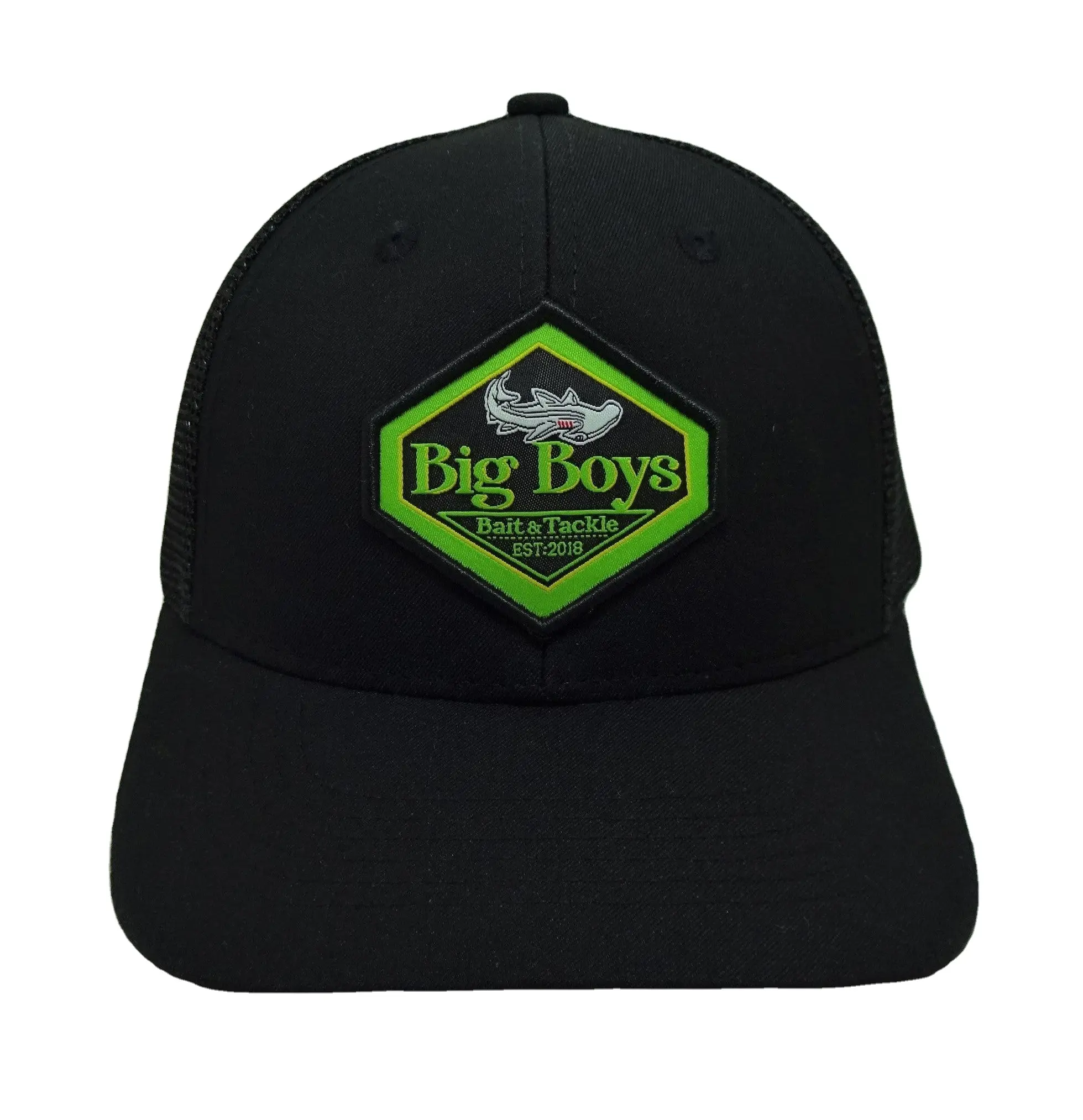Slight Curvel Brim Trucker Hats Black Gorras Snapback Hats Embroidery Patch Logo Made in a Vietnam Factory Trucker Hat 1