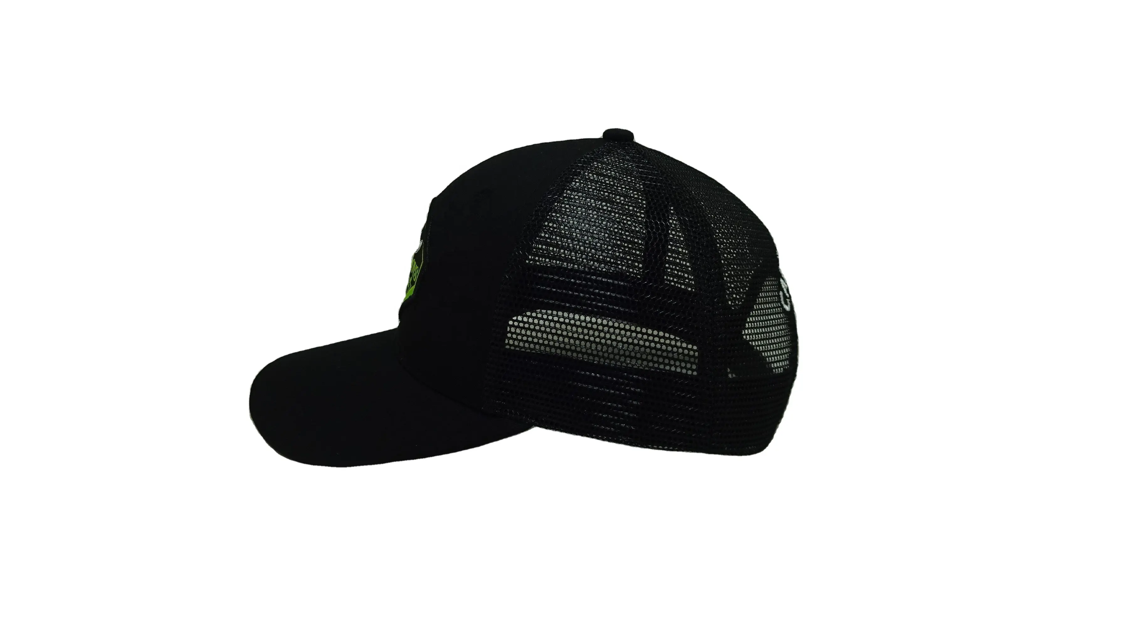 Slight Curvel Brim Trucker Hats Black Gorras Snapback Hats Embroidery Patch Logo Made in a Vietnam Factory Trucker Hat 3