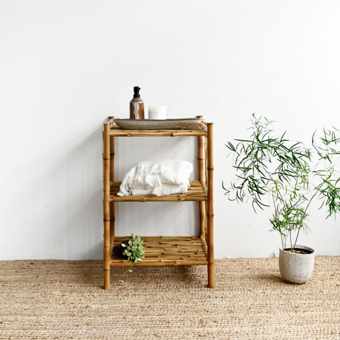 Small Bungalow Bamboo Shelf Made In Vietnam Eco-friendly material used for Home decoration shelf  Wholesale 5