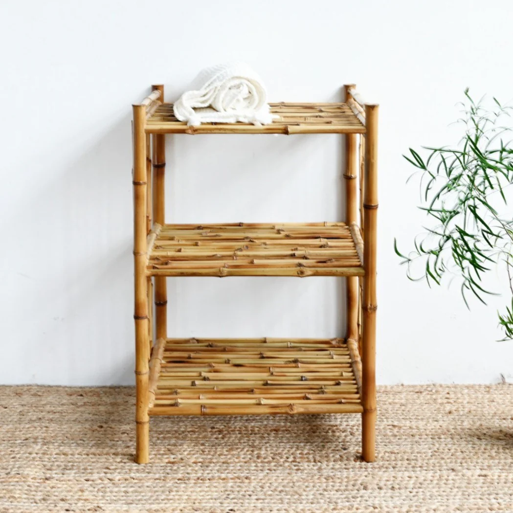 Small Bungalow Bamboo Shelf Made In Vietnam Eco-friendly material used for Home decoration shelf  Wholesale 1