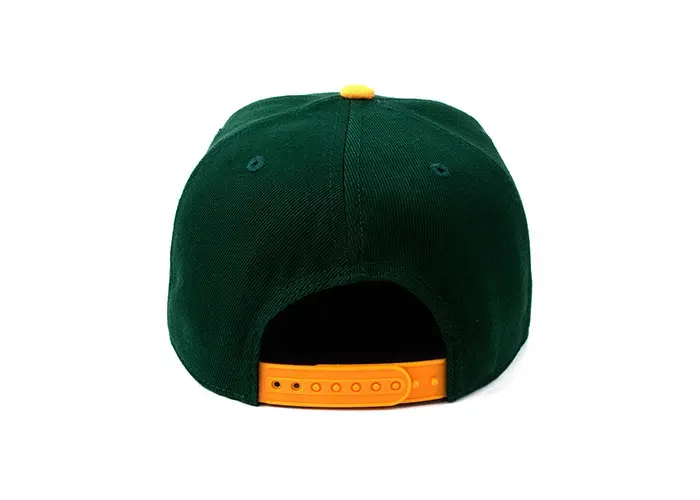 Snapback Cap Daily Used for Men 6-Panel 3D Embroidery Flat Brim High Quality Green Color Medium Profile Cotton/Polyester Fabric 2