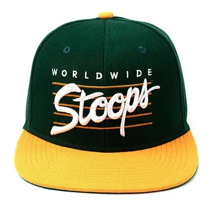 Snapback Cap Daily Used for Men 6-Panel 3D Embroidery Flat Brim High Quality Green Color Medium Profile Cotton/Polyester Fabric 1