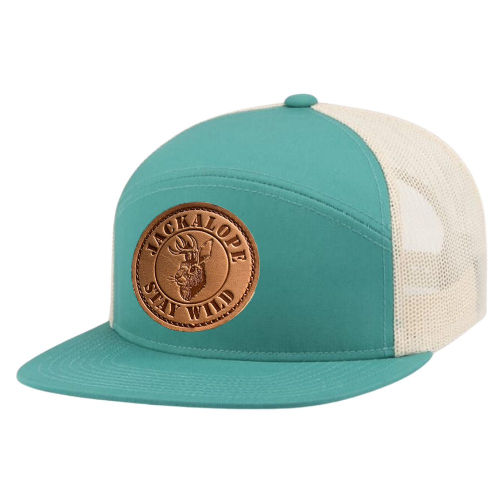 Snapback Trucker Hat 6 Panel Gorras Flat Brim Structured Cap Turquoise/White Mesh Breathable Adjustable Single Row Buckle Unisex 3