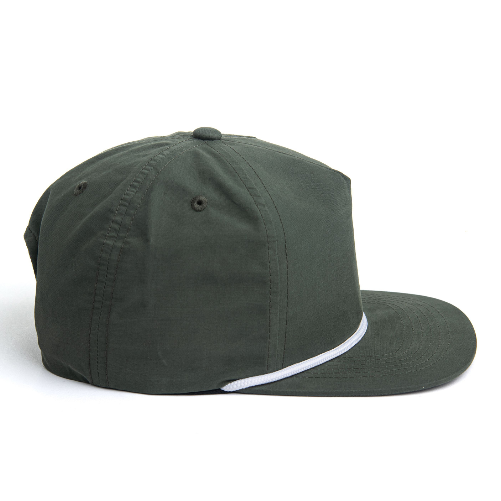 Snapback With Rope Hats 5 Panel Embroidery Logo Animal Pattern Dark Green/White Flat Brim Plastic Single Row Buckle High Quality 5