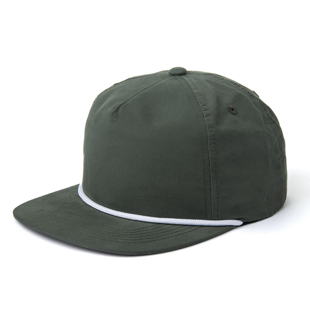 Snapback With Rope Hats 5 Panel Embroidery Logo Animal Pattern Dark Green/White Flat Brim Plastic Single Row Buckle High Quality 4