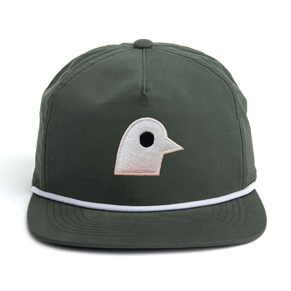 Snapback With Rope Hats 5 Panel Embroidery Logo Animal Pattern Dark Green/White Flat Brim Plastic Single Row Buckle High Quality 2