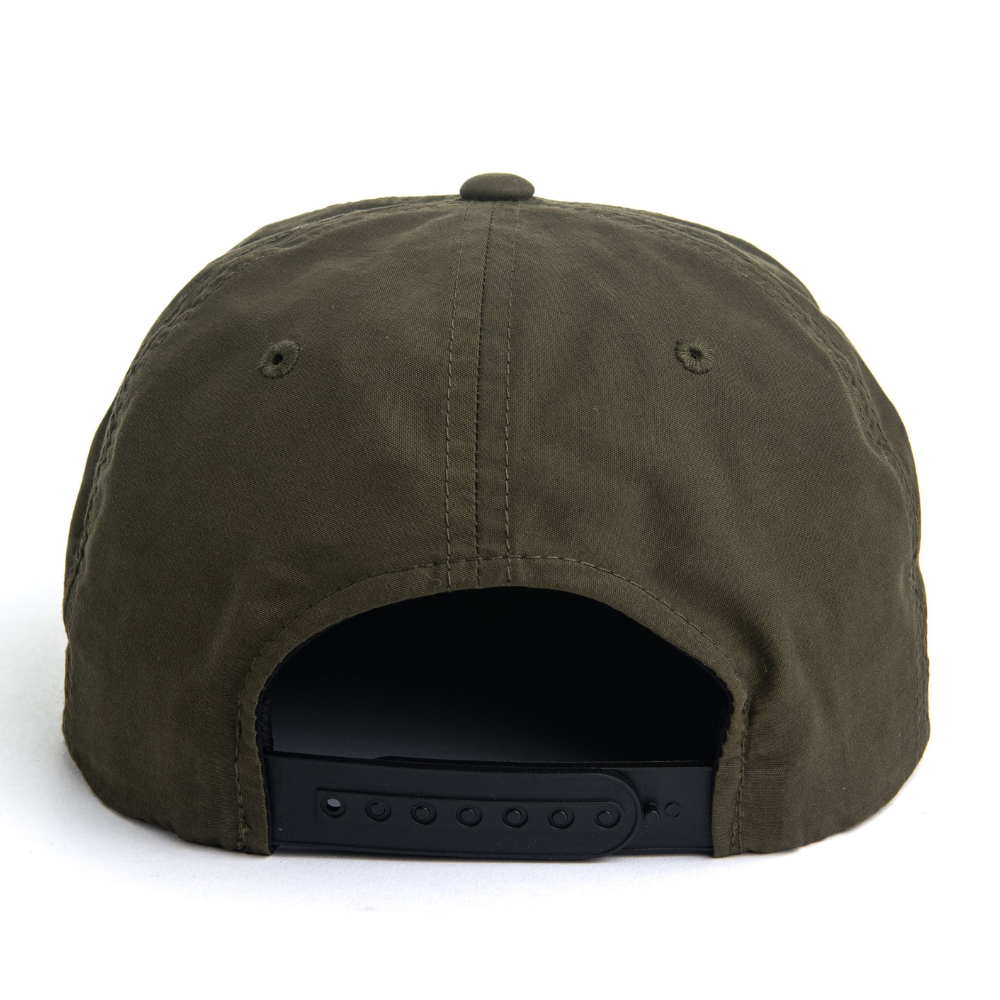 Snapback With Rope Hats 5 Panel Flat Brim Unstructured Embroidered Logo Single Row Buckle Snapback Closure Contrast Color Unisex 7