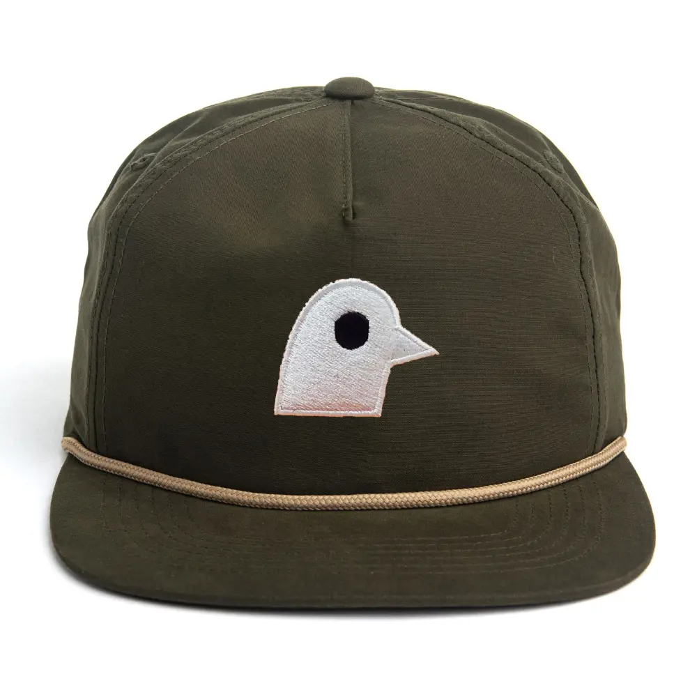 Snapback With Rope Hats 5 Panel Flat Brim Unstructured Embroidered Logo Single Row Buckle Snapback Closure Contrast Color Unisex 2